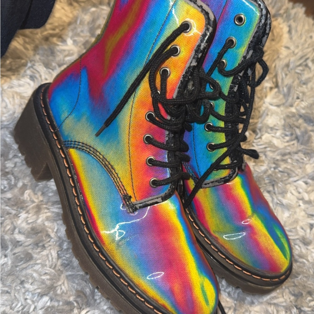 Rainbow Combat Boots